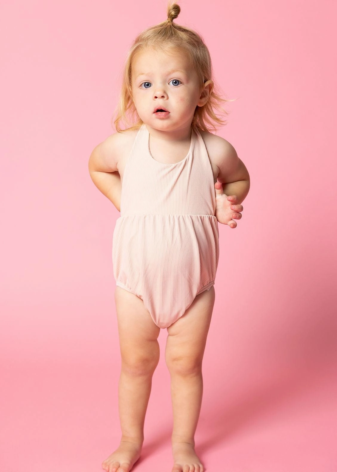 Ribbed Whipped Peach | Baby Romper One-Piece