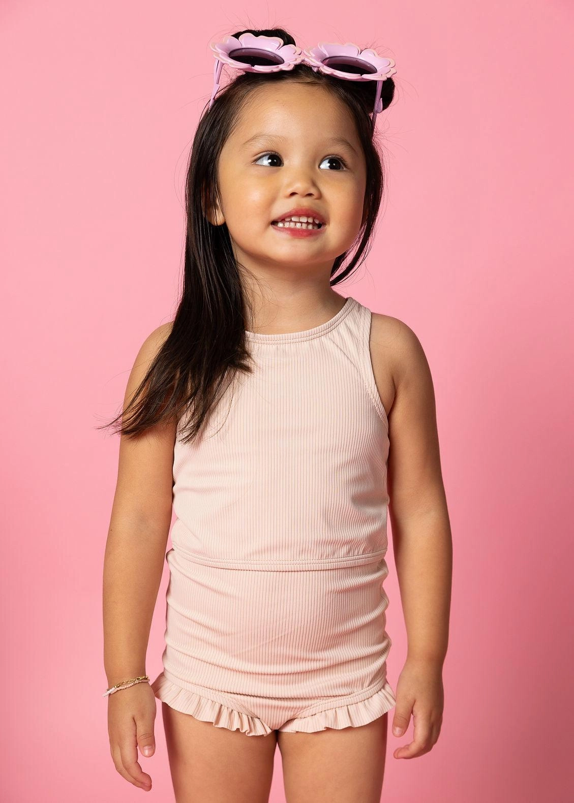 Ribbed Whipped Peach | Mini All Ruffled Up Bottoms