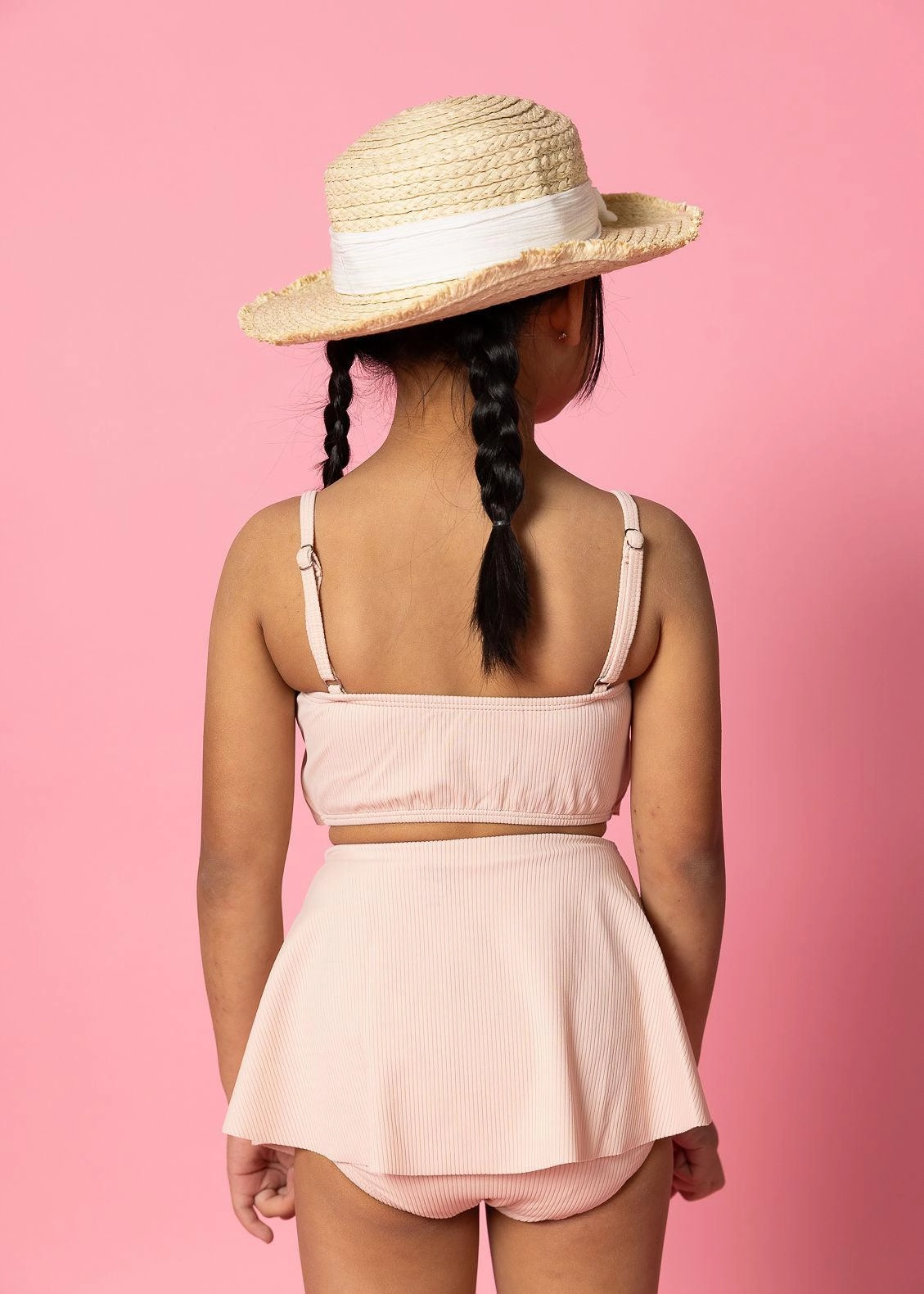 Ribbed Whipped Peach | Mini Oversized Ruffle Top
