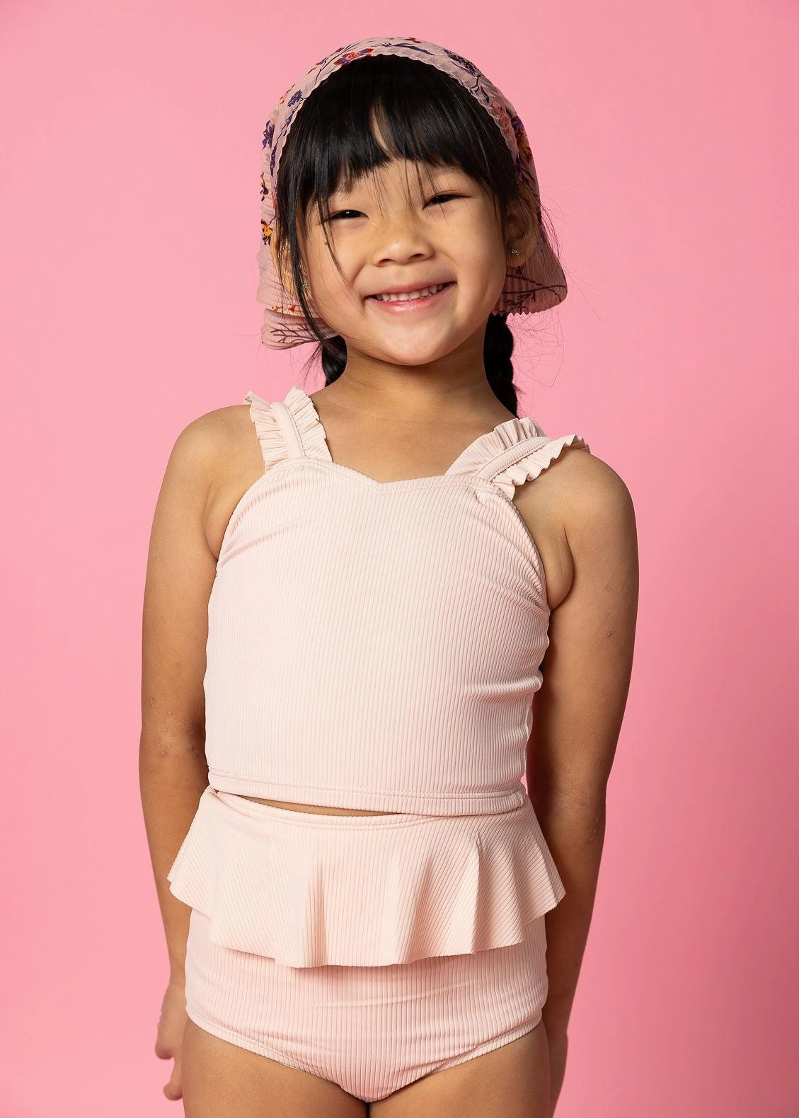 Ribbed Whipped Peach | Mini Peplum Bottoms
