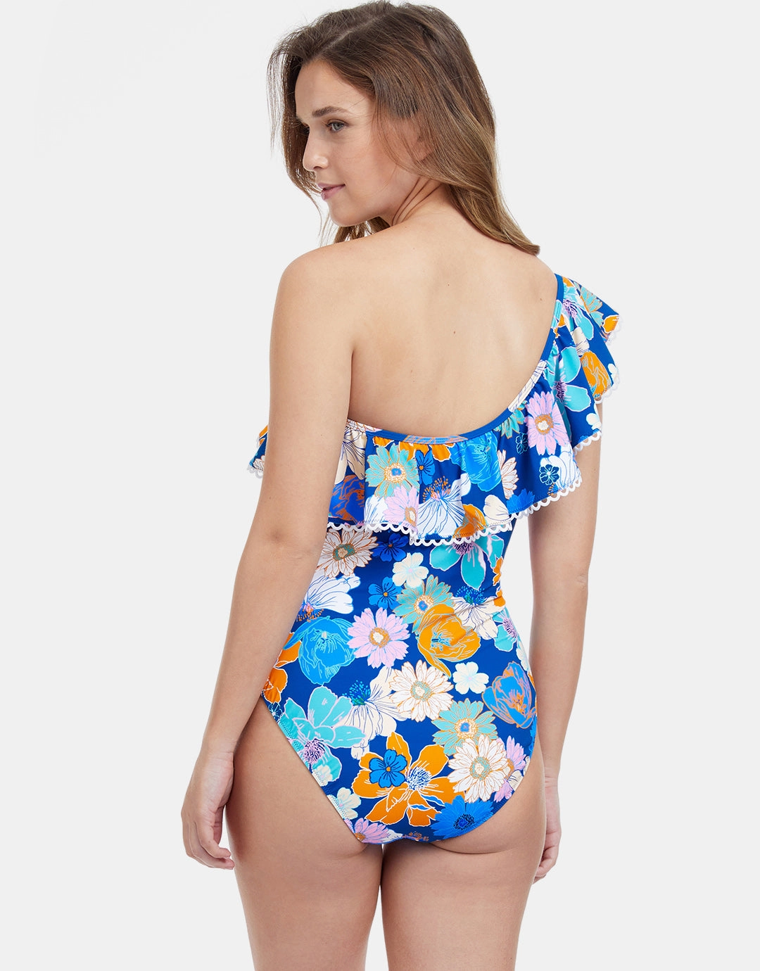 Rising Sun One Shoulder Swimsuit - Blue