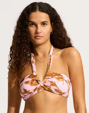 Rococo Halter Bandeau Bikini Top - Blossom