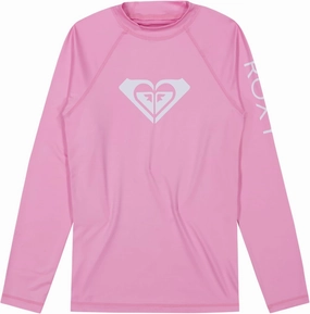 Roxy Girls' Long Sleeve Whole Hearted Rashguard Shirt, UPF 50  Sun Protection, Quick Dry