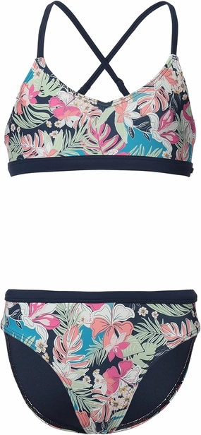 Roxy Girls' Two-Piece Bikini Swimsuit Set, UPF 50  Sun Protection, Quick-Dry Bathing Suit