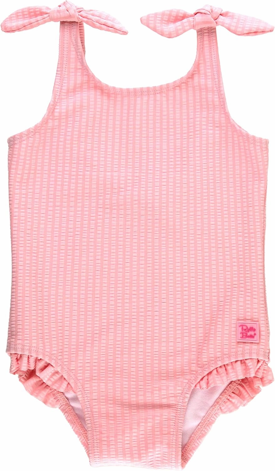 RuffleButts Girls UPF50  Sun Protection Tie Shoulder/Cross Back One Piece Swimsuit