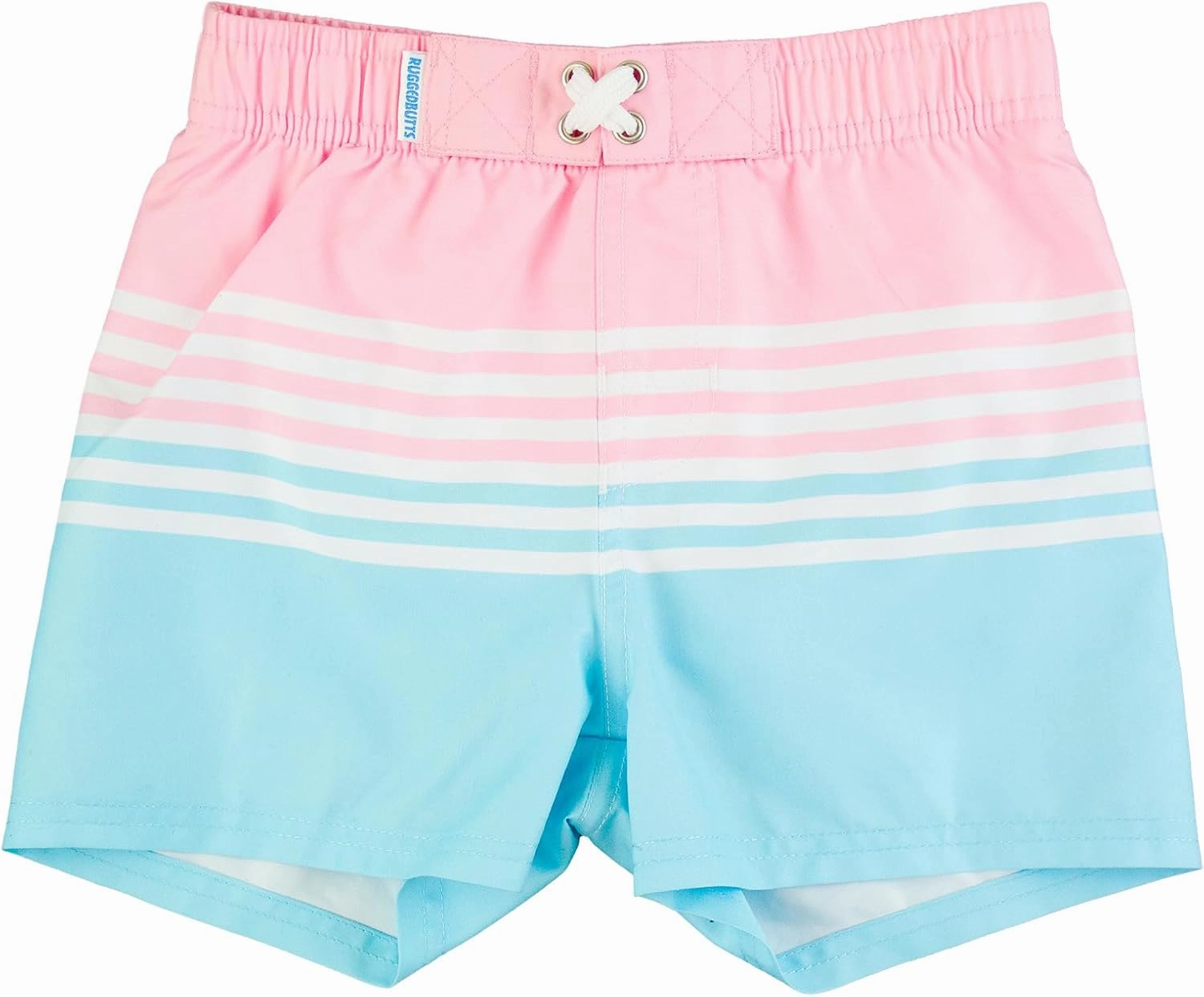 RUGGEDBUTTS Boys UPF50  Sun Protection Striped Color Block Swim Trunks