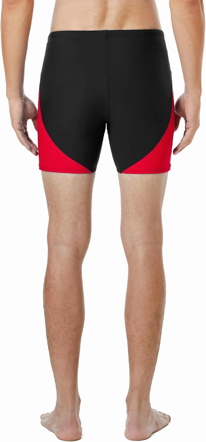 Runihit Men's Square Leg Swim Jammers Quick Dry Athletic Brief Swimsuit UFP 50  Compression Swimming Shorts