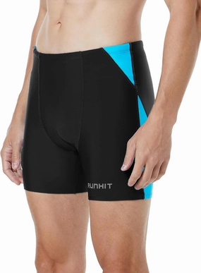 Runihit Men's Square Leg Swim Jammers Quick Dry Athletic Brief Swimsuit UFP 50  Compression Swimming Shorts
