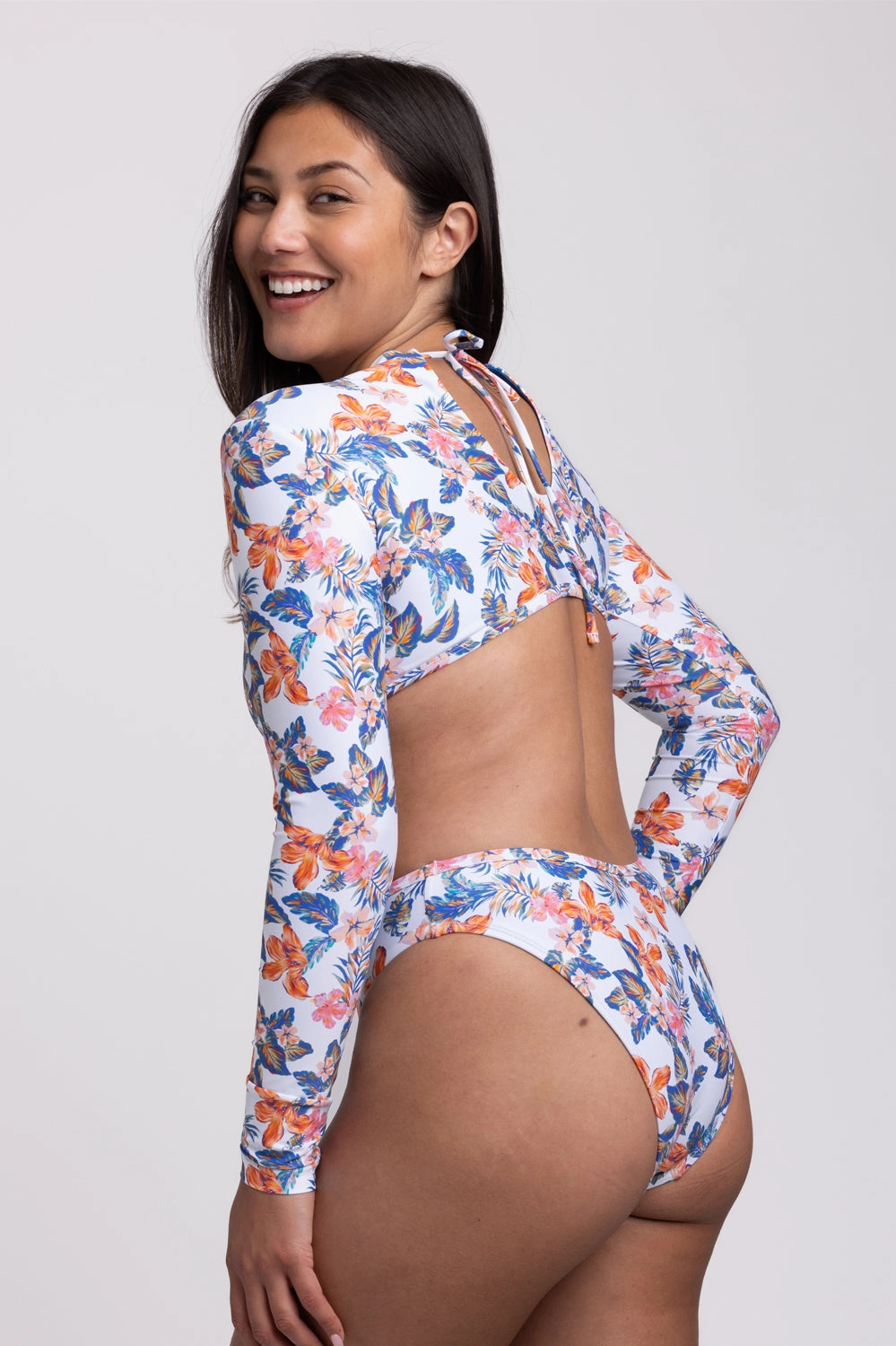 Sabrina Long Sleeve Surf One Piece - Flora Tiki