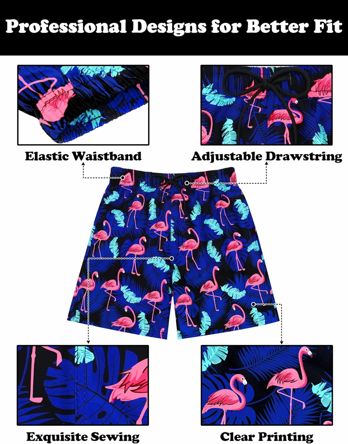 Sarfel Boys Swim Trunks with Compression Liner Kids Swimsuits Boys Bathing Suit Kids Board Shorts Teen Boy Quick Dry Shorts