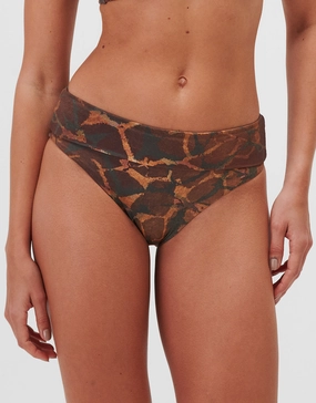 Savanna Fold Band Bikini Pant - Warm Earth