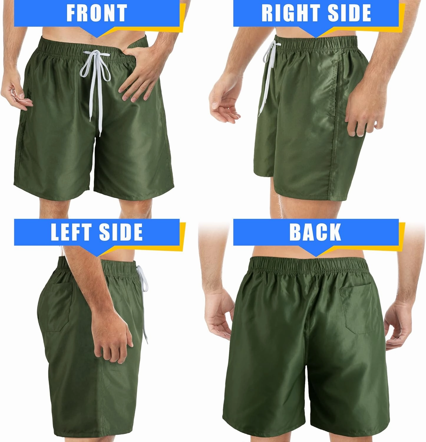Scotamalone Mens Swim Trunks Swimming Shorts Swimwear Bathing Suits Quick Dry 7 Inch with Mesh Lining