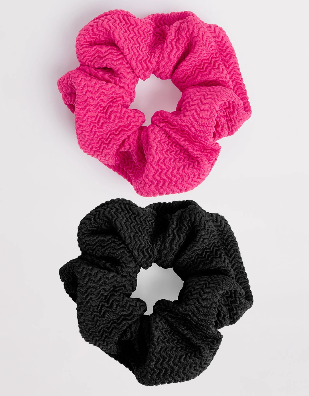 Sea Dive Scrunchy 2 Pack - Fuchsia Rose and Black