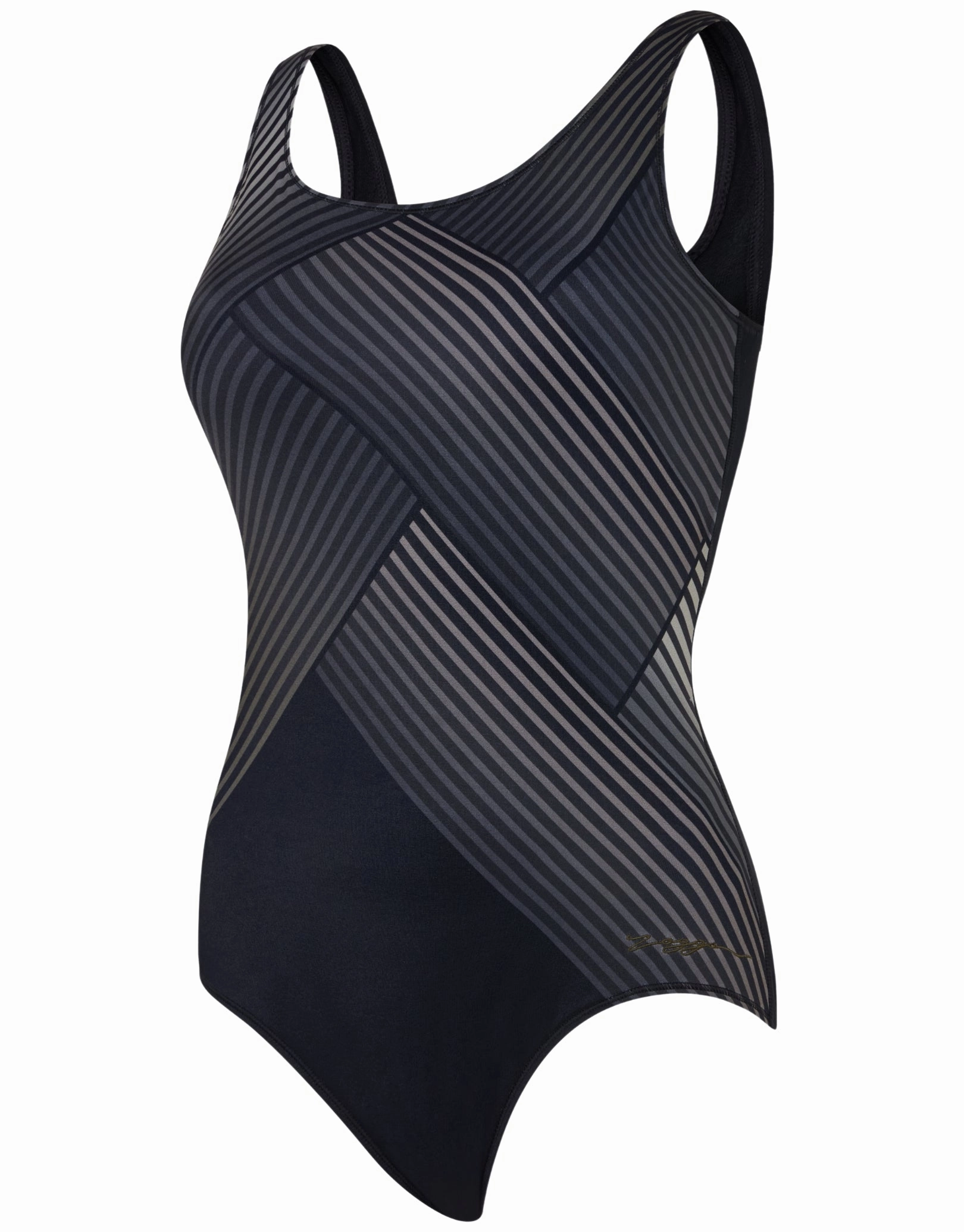 Seafarer Scoopback Swimsuit - Black/Grey
