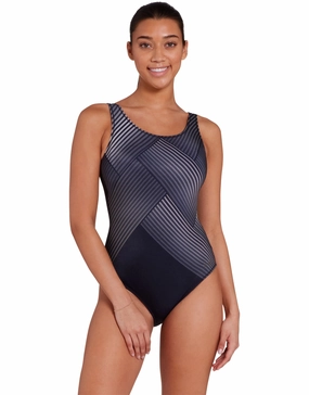 Seafarer Scoopback Swimsuit - Black/Grey