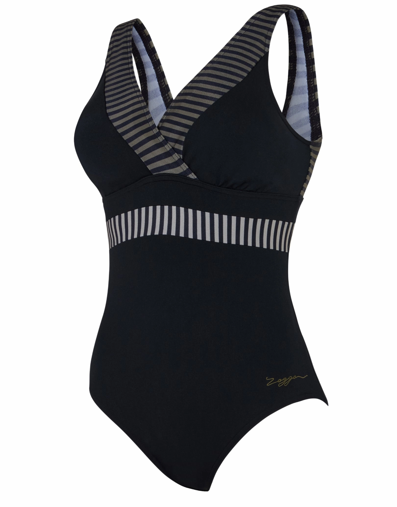 Seafarer Square Back Swimsuit - Black/Grey