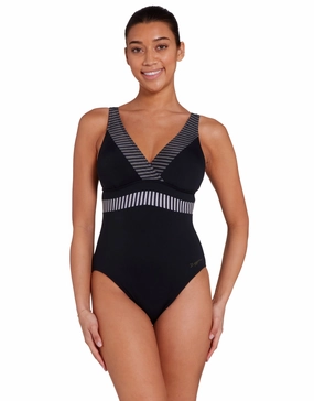 Seafarer Square Back Swimsuit - Black/Grey