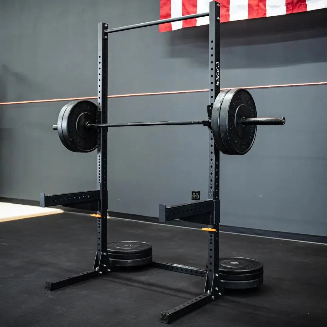 Garage Series Squat Rack Pull Up Bar, Upright Bikes, Lifting straps for gym