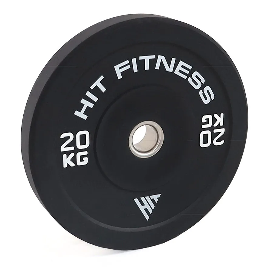 Hit Fitness 20kg Commercial Black Rubber Bumper Plate, Indoor Cycling
