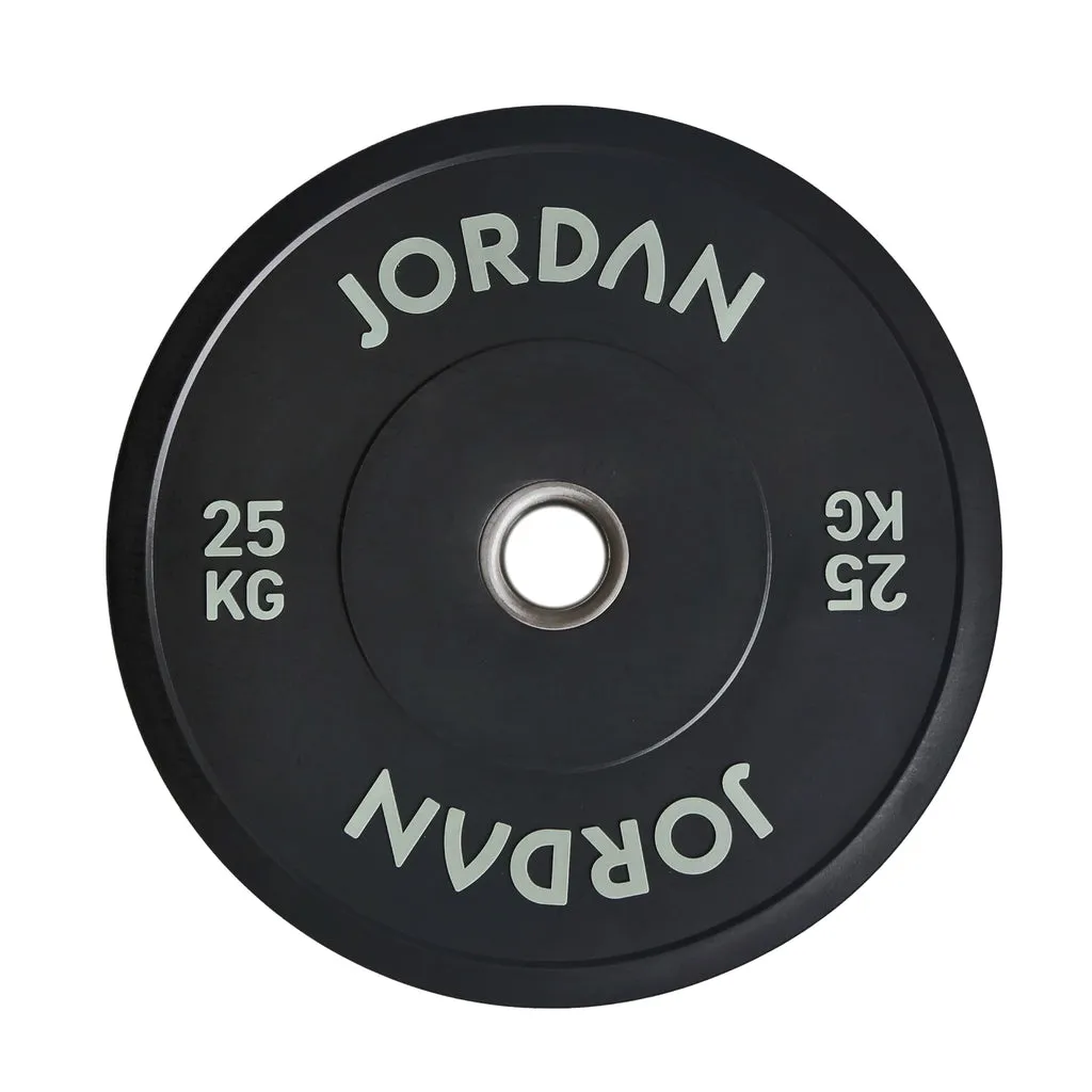 Jordan Black Rubber Bumper Weight Plates, Fixed Barbell Set, Exercise Mats