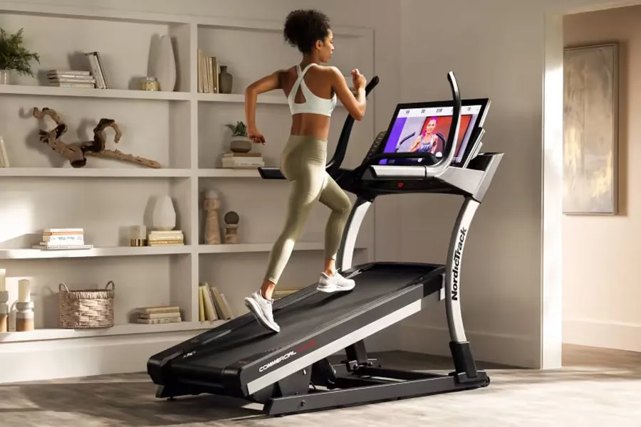 NordicTrack X32i Commercial Treadmill, Sandbag Trainers, Bumper Plates