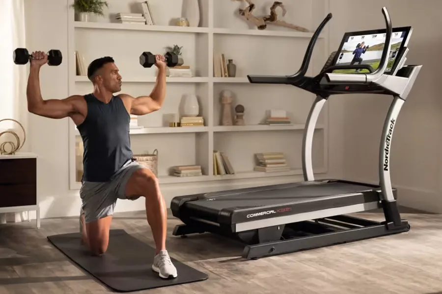 NordicTrack X32i Commercial Treadmill, Yoga Sustainable Range, Dip Station, Equipment Storage