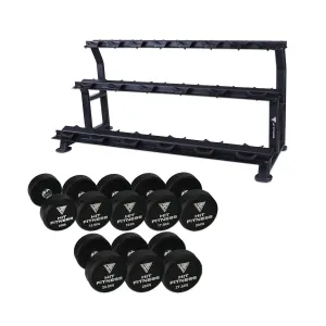Selling Fast Round Rubber Dumbbells Pack - 8 Pairs | 10kg to 27.5kg Moving Fast, Gymnastic Rings, Olympic Frisbee And Barbell Set