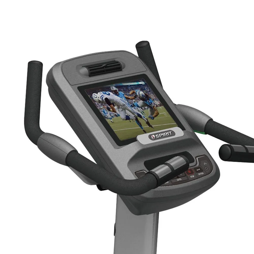 Spirit Fitness CU900 Upright Cycle, Cross training shoes, Curved treadmill, Bumper Plates