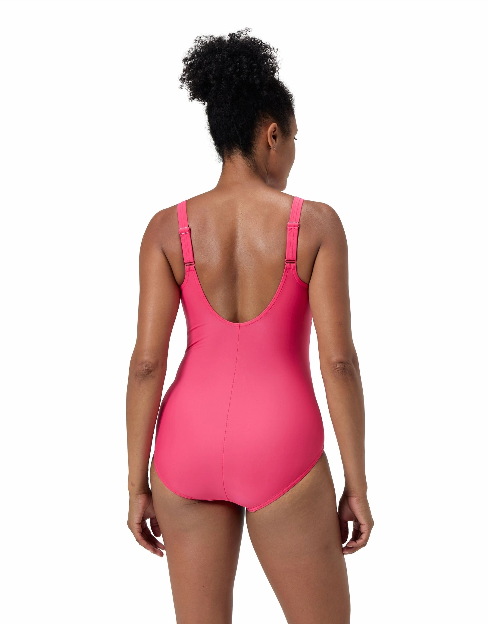Shaping Cross Knot Swimsuit - Dark Pink