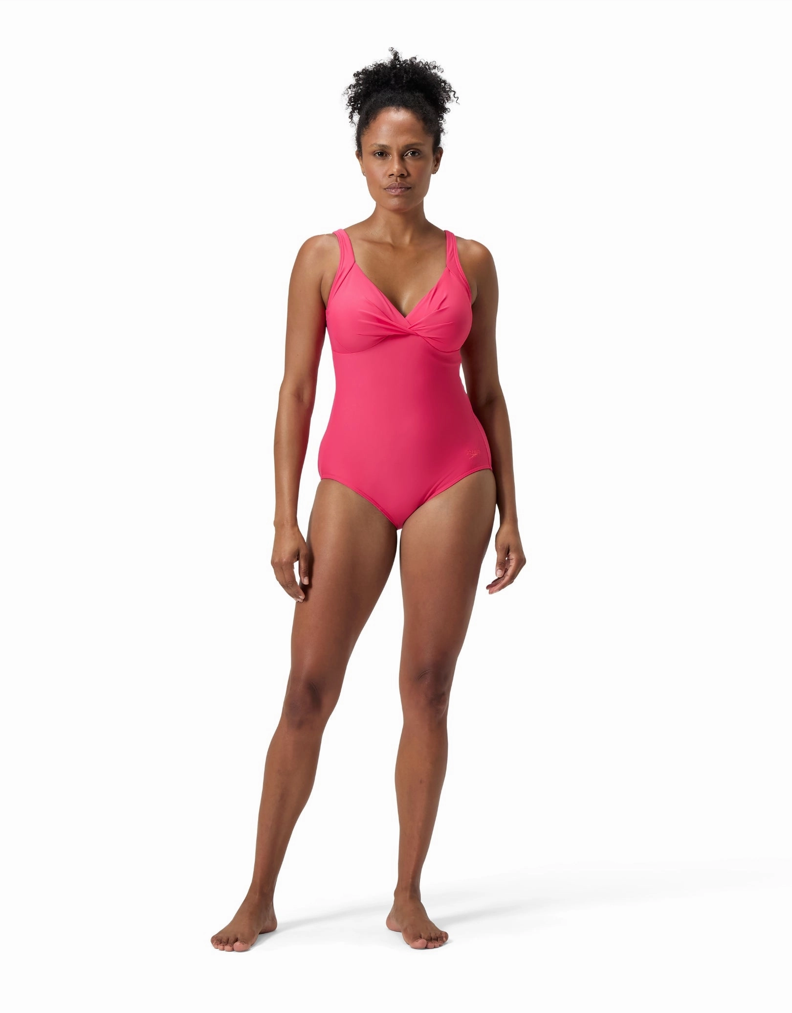 Shaping Cross Knot Swimsuit - Dark Pink