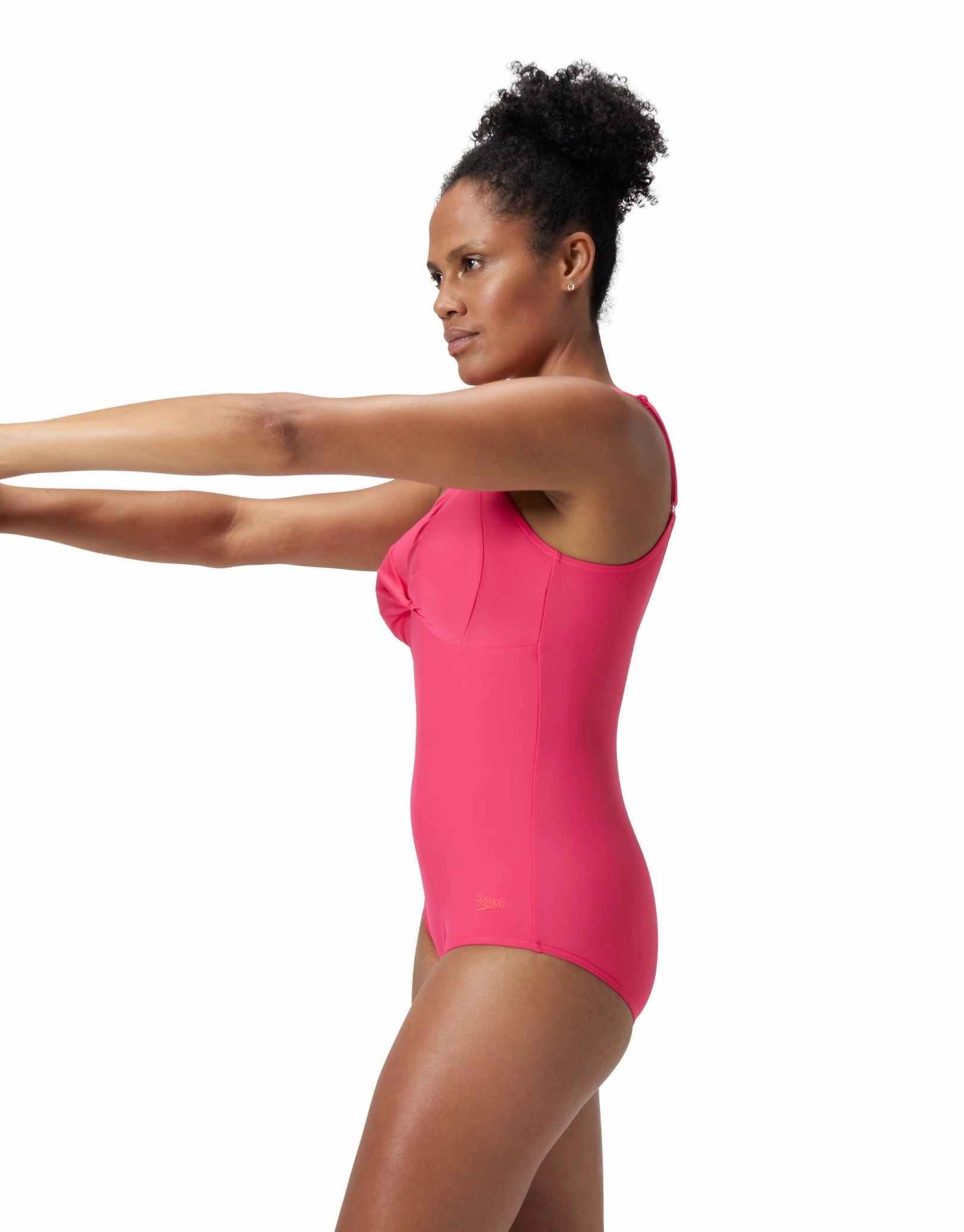 Shaping Cross Knot Swimsuit - Dark Pink