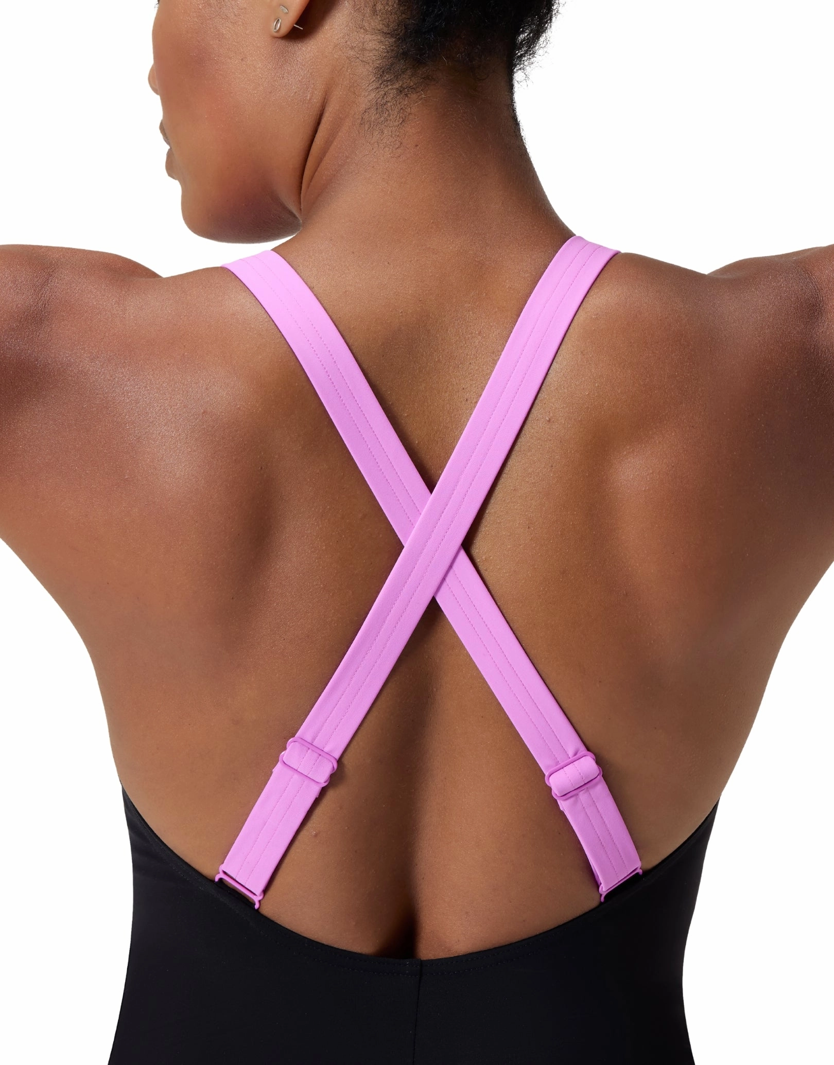 Shaping Crossback Swimsuit - Black/Pink