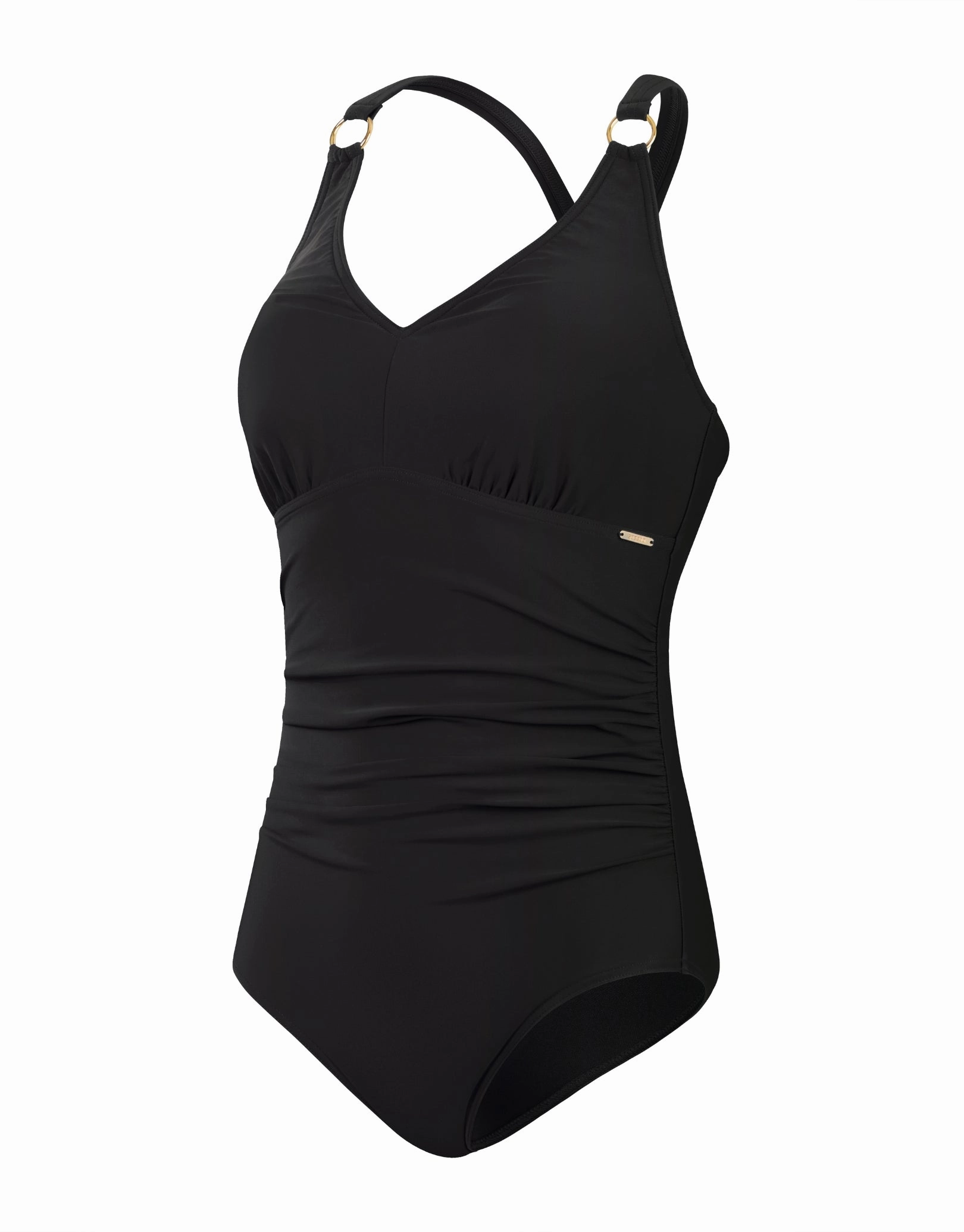 Shaping V Neck Swimsuit - Black