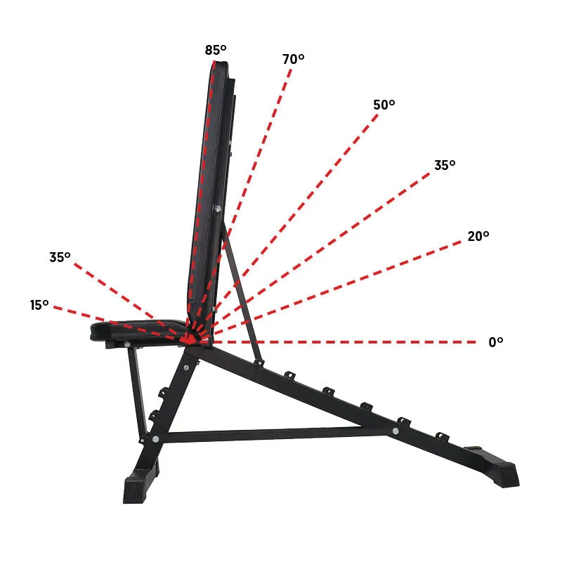 Hit Fitness Weightlifting Essentials Set | Black Bumpers 80kg, Center Drive, Foldable weight bench