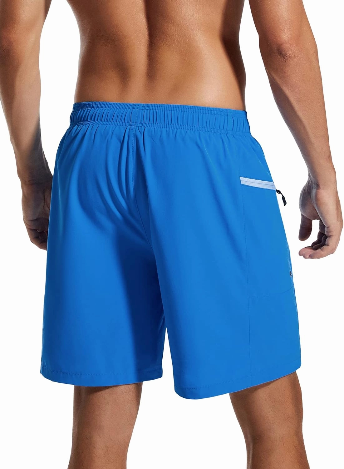 SILKWORLD 7 Inch Mens Swim Trunks with Compression Liner Quick-Dry Bathing Suit with Zipper Pockets