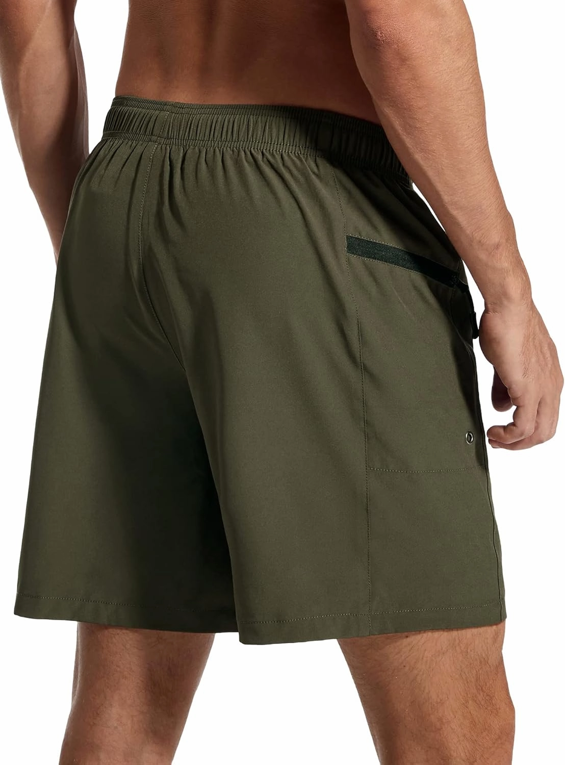 SILKWORLD 7 Inch Mens Swim Trunks with Compression Liner Quick-Dry Bathing Suit with Zipper Pockets