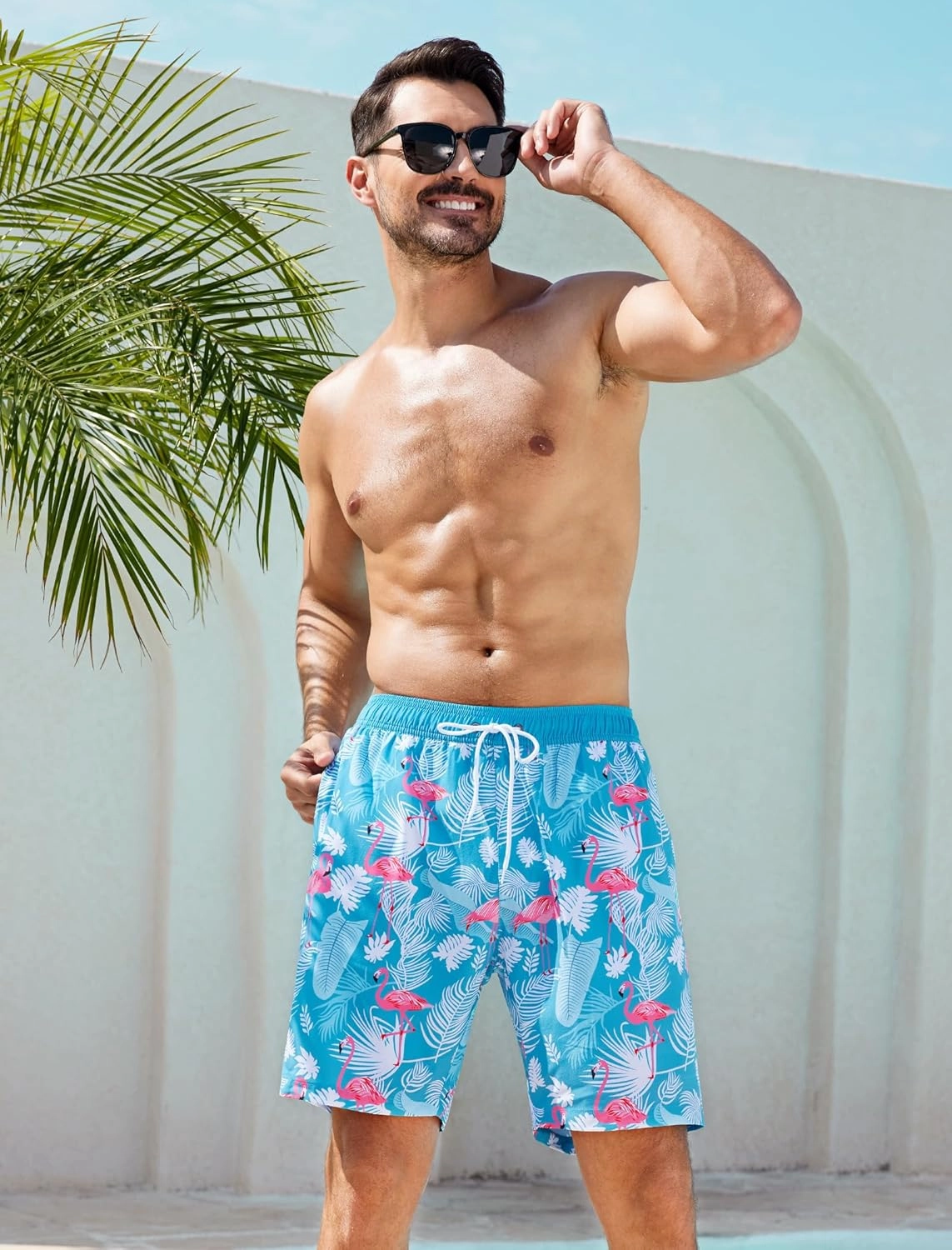 SILKWORLD Mens Swim Trunks Quick Dry Swimming Shorts with Compression Liner and Zipper Pockets