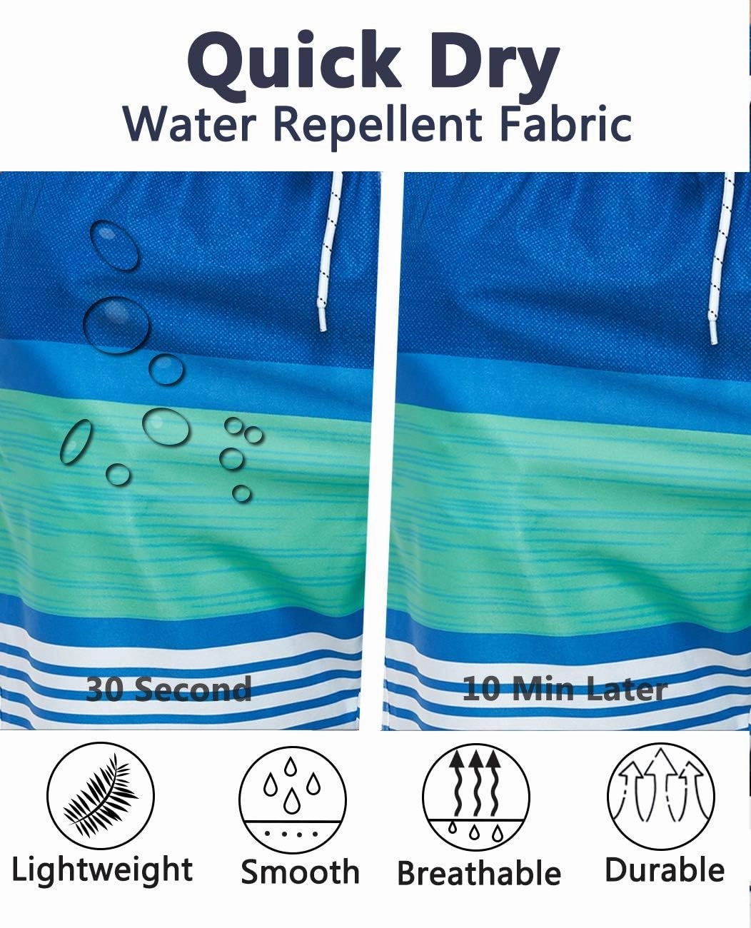 SILKWORLD Mens Swimming Shorts Quick Dry Beach Trunks Swimwear with Mesh Lining