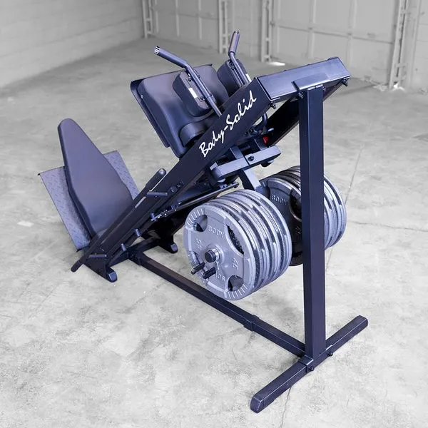 GLPH1100 Leg Press/Hack Squat Machine, VO2 max monitor, Weight Plate Storage, Fixed Barbell Set (With Stand)