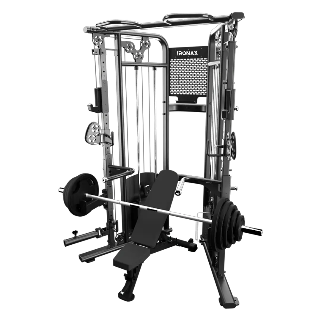 Simple. Smart. Powerful. Ironax - XFT Functional Trainer/Half Rack Strength Combo ~ Upgrade Your Gear, Protein shaker bottle
