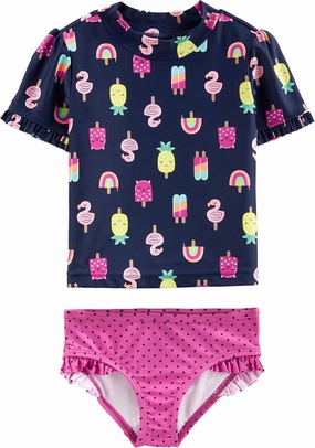 Simple Joys by Carter's Girls' 2-Piece Assorted Rashguard Sets