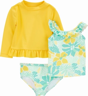 Simple Joys by Carter's Girls' 3-Piece Assorted Rashguard Sets