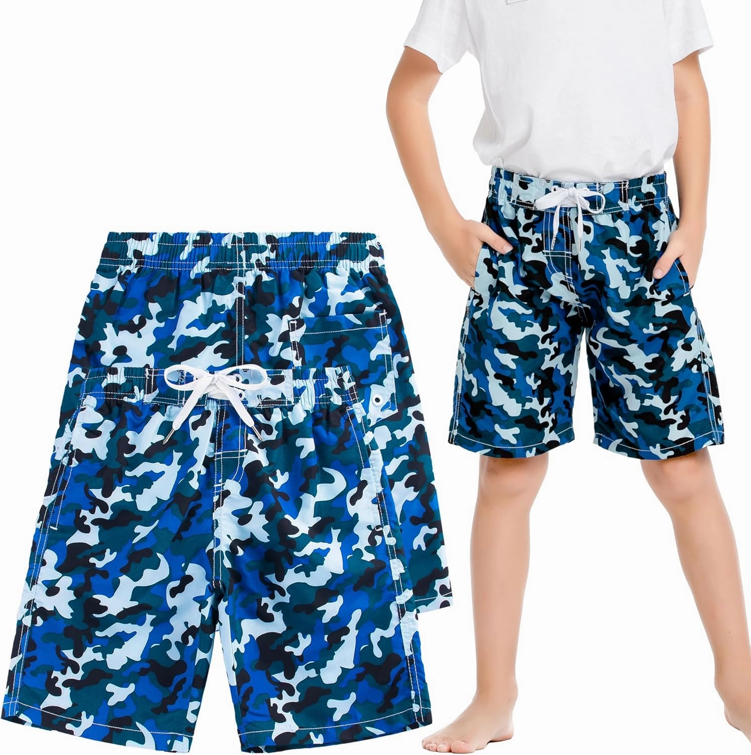 SIX ISLANDS Boys Swim Trunks - Quick-Dry, Comfortable, Ages 5/6 to 18/20 - Fun Patterns, Durable Design Boys Bathing Suit