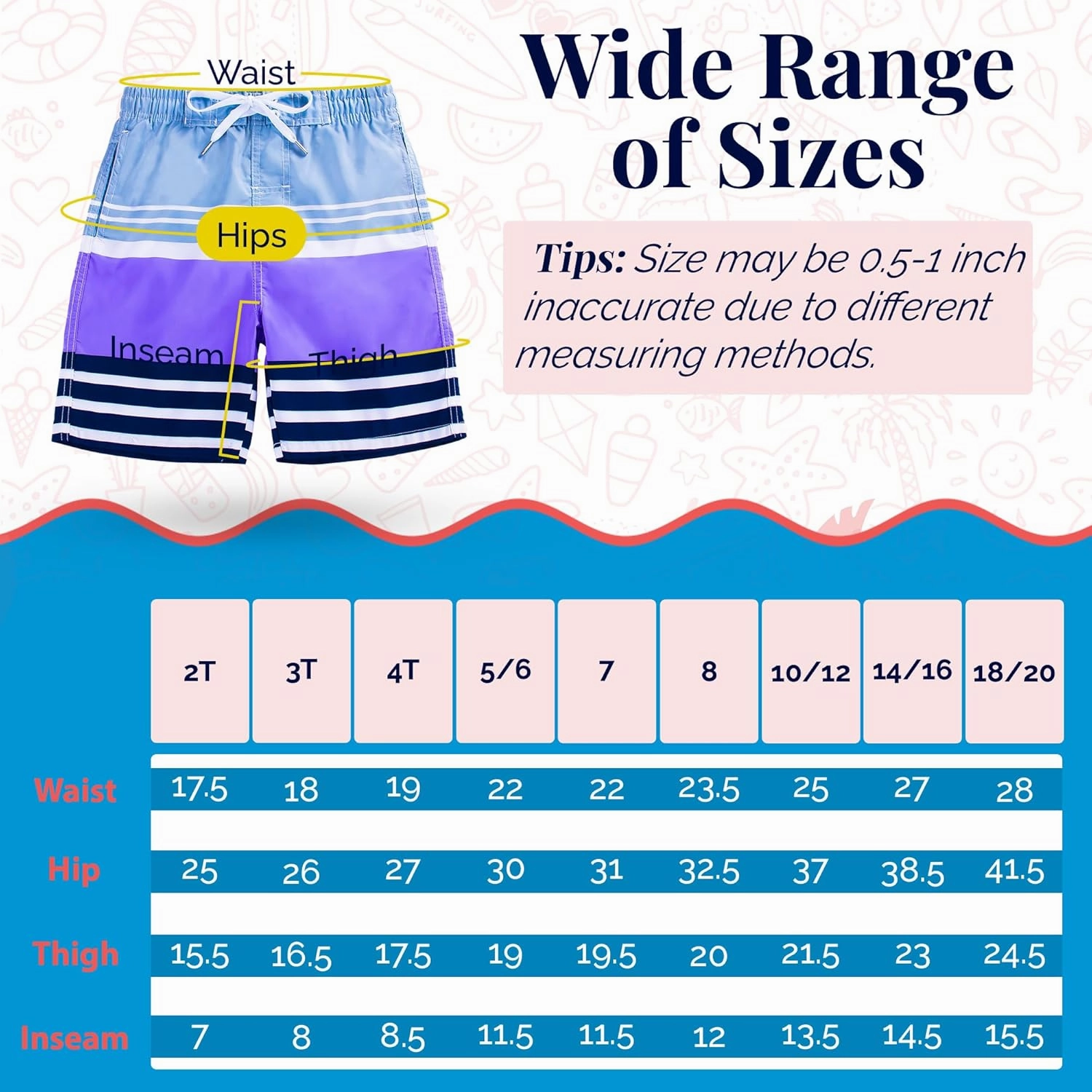 SIX ISLANDS Boys Swim Trunks - Quick-Dry, Comfortable, Ages 5/6 to 18/20 - Fun Patterns, Durable Design Boys Bathing Suit