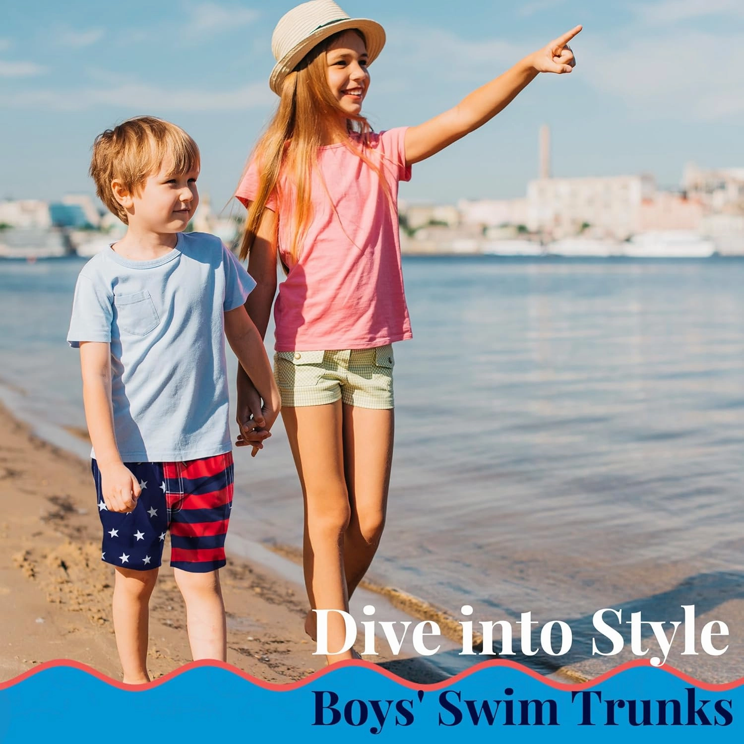 SIX ISLANDS Boys Swim Trunks - Quick-Dry, Comfortable, Ages 5/6 to 18/20 - Fun Patterns, Durable Design Boys Bathing Suit