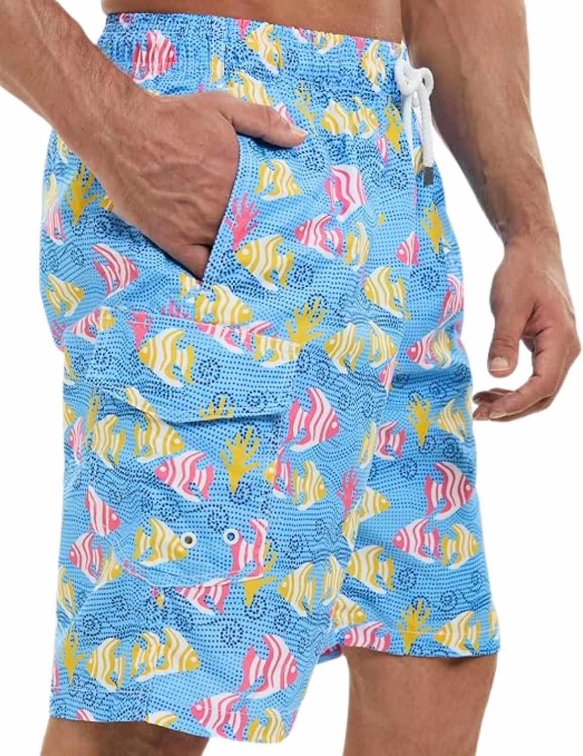 SIX ISLANDS Quick-Dry Swim Trunks - Comfortable Mens Boardshorts, 9" Inseam, Variety of Tropical & Classic Designs
