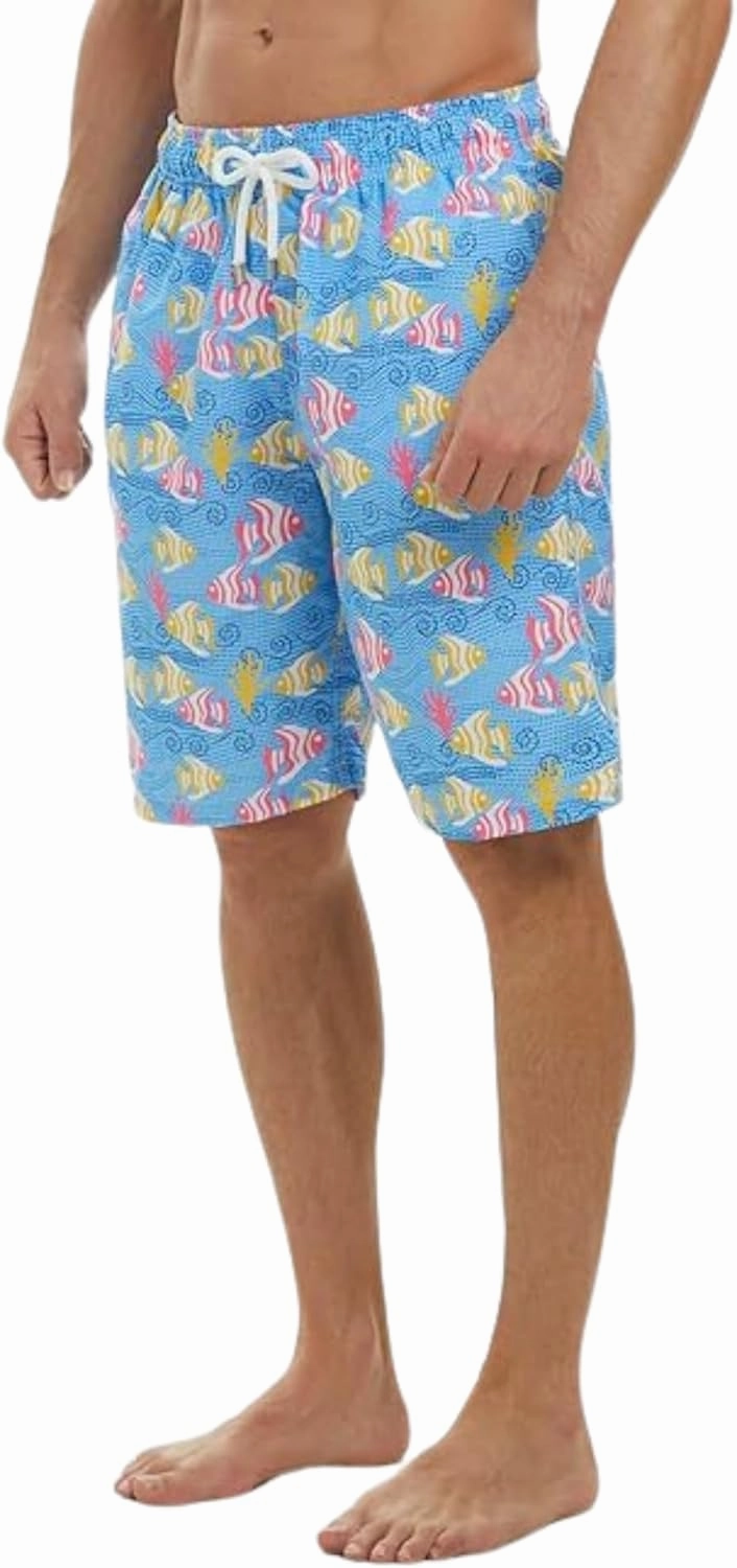 SIX ISLANDS Quick-Dry Swim Trunks - Comfortable Mens Boardshorts, 9" Inseam, Variety of Tropical & Classic Designs