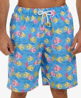 SIX ISLANDS Quick-Dry Swim Trunks - Comfortable Mens Boardshorts, 9" Inseam, Variety of Tropical & Classic Designs