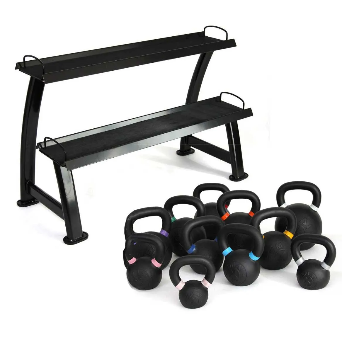 Smart Pick Cast Iron Kettlebell Set 56kg with Storage Rack Grab Yours Now, Olympic Frisbee Rack, Climbing,Battle Ropes, Parallettes for calisthenics