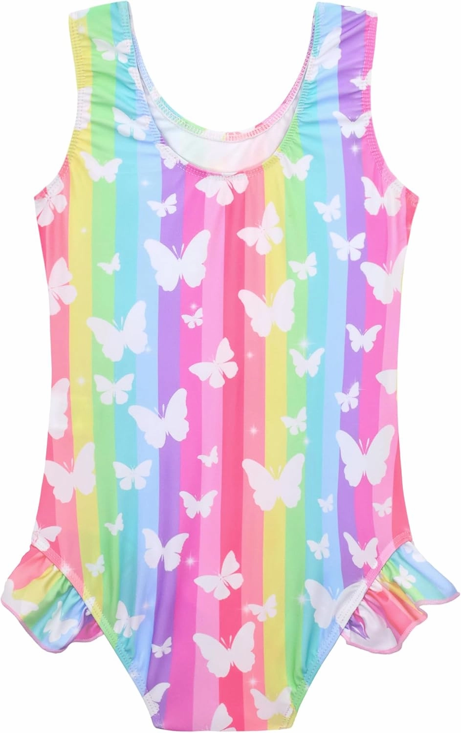 Snowheart Girls Bathing Suit Toddler Swimsuit Girl Hawaiian Floral Ruffle One-Piece Breathable Swimwear 4-10T